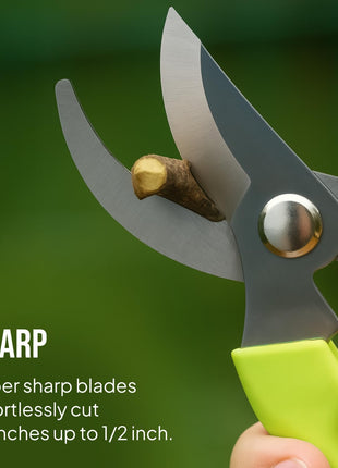2-Pack Stainless Steel Gardening Scissors, Pruning Shears and Clippers for Gardening