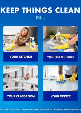 Lysol All Purpose Cleaner Spray, Multi-Purpose Disinfecting Spray, Kitchen & Bathroom Cleaner, Lemon Breeze Scent, 32 Fl Oz