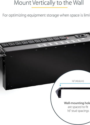 StarTech.com 3U 19 inch Wall Mount Vertical Rack Bracket, Wall Mount Patch Panel Bracket for Data/AV/IT/Computer Equipment, 3U Rack for Cabinet or Server Room, Supports 150lb (68kg) , TAA (RK319WALLV)