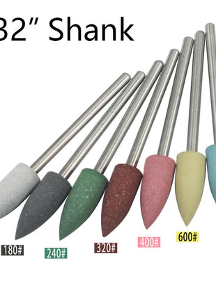 Luo ke 28 Pcs Rubber Polishing Bits, 3/32'' Shank Assorted Grit Silicone Rubber Polishing Kits Jewelry Polish Set for Rotary Tools