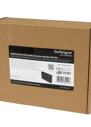 StarTech.com Gigabit Ethernet Fiber Media Converter with Open SFP Slot - Fiber to Ethernet Converter - Gigabit Ethernet Media Converter, TAA (ET91000SFP2)