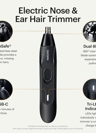 MANSCAPED® The Weed Whacker® 2.0 Electric Nose & Ear Hair Trimmer – 7,000 RPM Precision Tool with Rechargeable Battery, Wet/Dry, Easy to Clean, Improved Stainless Steel Replaceable Blade
