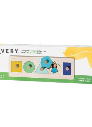 LOVEVERY | Friends of All Shapes Puzzle | Montessori Toddler Toy, Ages 16 Months+