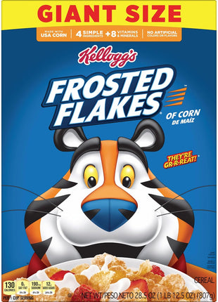 Kellogg's Frosted Flakes Breakfast Cereal, Fat Free, Giant Size, 28.5 oz