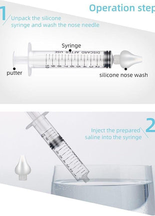 Silicone Baby Nasal Aspirator,Syringe Nasal Irrigator,10ml Nasal Irrigator Portable Infant Nose Cleaner Nose Aspirator with Cleanable (Transparent)