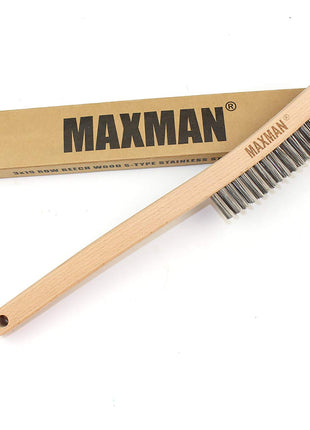 MAXMAN Wire Brush, Heavy Duty Stainless Steel Wire Brushes for Cleaning Rust, Grill Brush, Steel Brush for Paint Removal, Welding, Stiff Bristle Metal Brush with 14 inch Long Beech Handle, Large