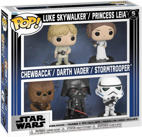 Funko Pop! Star Wars: Luke/Leia/Chewbacca/Vader/Stormtrooper, 5-Pack | Collectable Vinyl Figure - Gift Idea - Official Merchandise - Toys for Kids & Adults