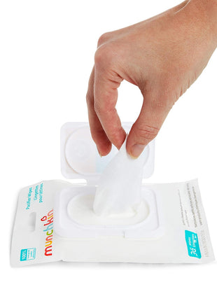 Munchkin Arm & Hammer Pacifier Wipes - Safely Cleans Breast Pump Parts and Feeding Essentials for Baby and Toddler, 2 Pack, 72 Wipes