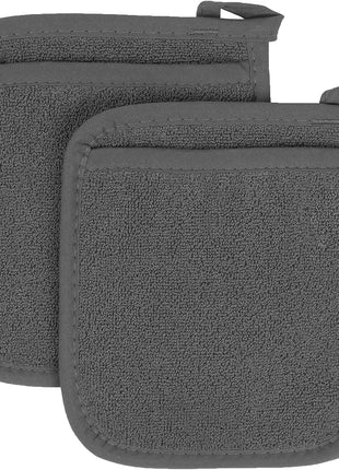 Ritz Terry Pocket Mitt & Hot Pad: Unparalleled Heat Resistant, Durable 100% Cotton ? Ergonomically Designed for Optimal Grip ? Easy Care Machine Washable, Perfect for Your Kitchen ? Graphite, 2 Pk