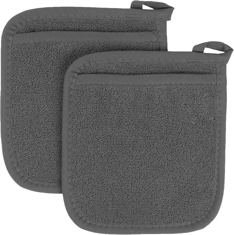 Ritz Terry Pocket Mitt & Hot Pad: Unparalleled Heat Resistant, Durable 100% Cotton ? Ergonomically Designed for Optimal Grip ? Easy Care Machine Washable, Perfect for Your Kitchen ? Graphite, 2 Pk