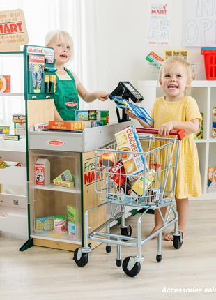 Melissa & Doug Fresh Mart Companion Set, Grocery Store Pretend Play Toys, Toy Kitchen Accessories & Play Food, Preschool Learning Toys for Girls & Boys 3+
