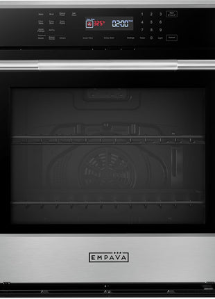 Empava 30 inch Electric Single Wall Oven with 10 Cooking Funcitons, Built-in Convection System with Screen Touch Control, Air Fry, Self-cleaning