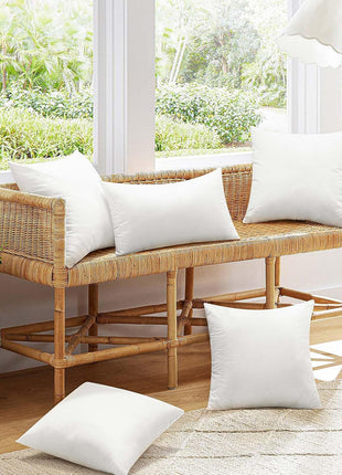 Ashler Outdoor Pillows, 18 x 18 Pillow Inserts Set of 4, Waterproof Throw Pillow Inserts Hypoallergenic for Patio, Water Resistant Indoor Outdoor Decorative