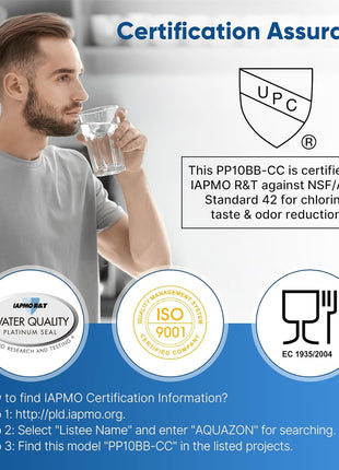 PUREPLUS 5 Micron 10" x 4.5" Whole House Sediment and Carbon Water Filter Replacement Cartridge for GE FXHTC, GXWH40L, GXWH35F, GNWH38S, Culligan RFC-BBSA, WRC25HD, PP10BB-CC, Pentek RFC-BB, 2Pack