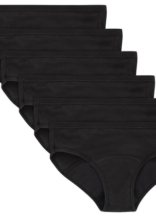 Hanes Girls' Period Underwear Hipsters, Boxer Briefs, Boyshorts, 4 or 6 Pack, Comfort Period Panties, Moderate Protection