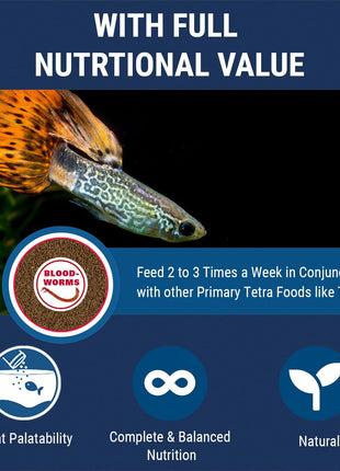 Tetra BloodWorms 0.25 Oz, Freeze-Dried Food for Freshwater and Saltwater Fish, Seafood (Pack of 1)
