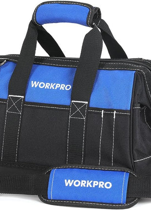 WORKPRO 16-inch Wide Mouth Tool Bag with Water Proof Molded Base