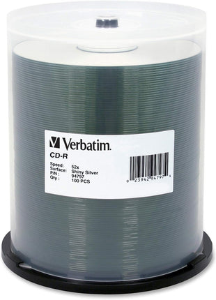 Verbatim 94797 CD-R, 52X Speed, 700MB/80Min, Shiny Silver, 100/PK