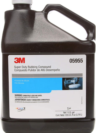 3M Super Duty Rubbing Compound, 05955, 1 gal (10.6 lb), Removes Oxidation, Contains No Waxes or Silicones