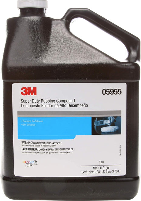 3M Super Duty Rubbing Compound, 05955, 1 gal (10.6 lb), Removes Oxidation, Contains No Waxes or Silicones