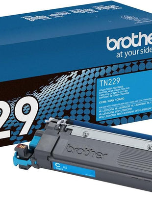 Brother Genuine TN229C Cyan Standard Yield Printer Toner Cartridge - Print up to 1,200 Pages(1) | Office printing with 1200 page yield for document production and color accuracy