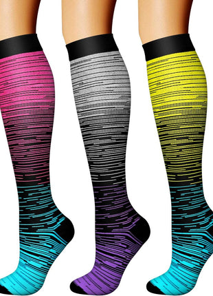 CHARMKING Compression Socks for Women & Men Circulation (3 Pairs) 15-20 mmHg is Best Athletic for Running, Flight Travel, Support, Cycling, Pregnant - Boost Performance, Durability (L/XL,Black)