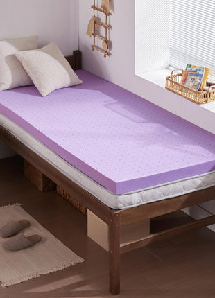 SINWEEK 2 Inch Gel Memory Foam Mattress Topper Ventilated Soft Pressure Relieve Mattress Pad, Breathable Bed Topper, CertiPUR-US Certified, Twin Size