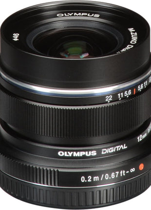 OM SYSTEM Olympus M.Zuiko Digital ED 12mm F2.0 Black for Micro Four Thirds System Camera, Compact Wide Angle Lens for Starry Sky and Landscape