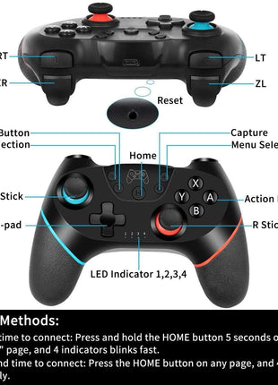 Diswoe Hall Effect Switch Controller, Wireless Pro Controller for Switch 1/OLED/Lite & Switch 2, Anti-Drift Remote with One-Key Wake-up, Zero Latency, Turbo, Dual Vibration, Black