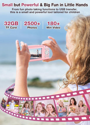 Digital Camera,1080P Kids Camera 44MP Point and Shoot Digital Cameras | 16X Zoom,Anti-Shake,32GB Card,Date Stamp,Compact Small Cameras Photography for Kids Student Teen Girl Boy(Black)