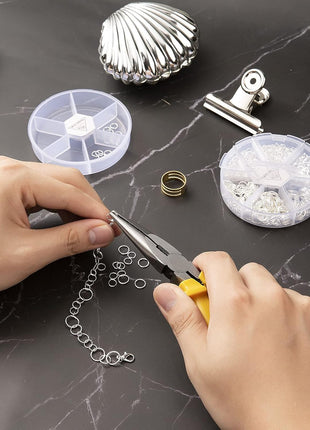 Handyman Crafts Jump Rings Kit With1000PCS Open Jump Rings 40PCS 12mm Lobster Clasps and Jump Rings Opener for Jewelry Making Keychains and Necklace Repair (Gold)