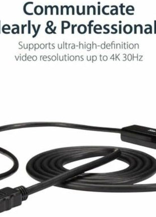 StarTech.com 6ft (2m) USB C to HDMI Cable, 4K 30Hz USB Type-C to HDMI Video Display Converter, Monitor Adapter Cord, Thunderbolt Compatible