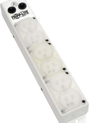 Tripp Lite Safe-IT Medical Grade Power Strip for Patient Care Vicinity, 6 Hospital-Grade Outlets, 120V, 15 ft. Right-Angle Cord, UL 1363A, White (PS-615-HG-OEMRA)