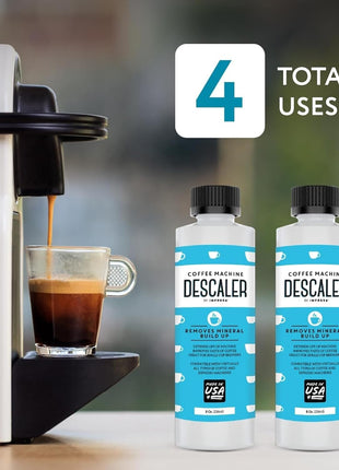 IMPRESA Coffee Machine Descaler, 2-Pack (1-Year Supply) Universal Descaling | Solution for Keurig, Nespresso, Breville, De'Longhi, Jura & Ninja – Coffee Maker Cleaner and Limescale Remover – Made in USA