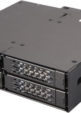 ICY DOCK 4 Bay 2.5 SAS/SATA HDD/SSD Metal Mobile Rack Enclosure for 5.25" Bay (with Fan Control) | ToughArmor MB607SP-B