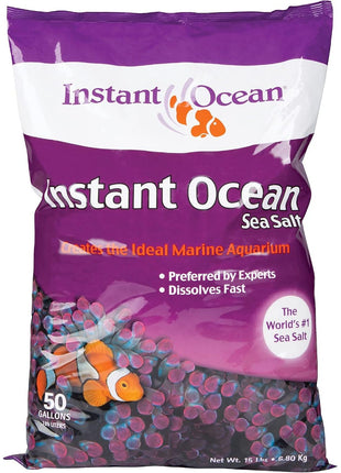 Instant Ocean Sea Salt 50 Gallons, For Marine Aquariums, Fast Dissolving