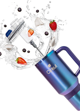 Cirkul 40oz. Chameleon Stainless Steel Tumbler with Handle, All Day StrawSip, Double Wall Insulated