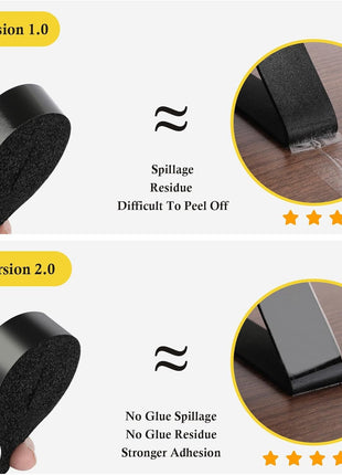 fowong Air Conditioner Window Seal 1 Inch X 1 Inch, Thick AC Weather Stripping High Resilience Foam Sealing Tape Adhesive AC Window Seal Kit 6.5ft Long (6.5ft x 2 Rolls, Black)