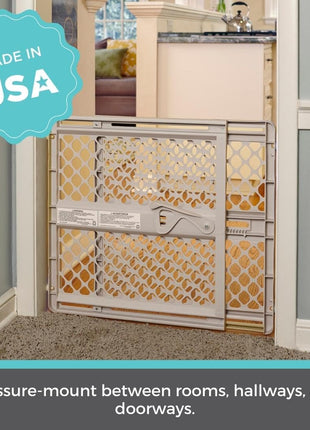 Toddleroo by North States - Supergate Ergo Baby Gate: Plastic Baby Gate for Stairs & Doorways - Adjustable Indoor Safety Gate - Made in USA - 26 to 42 Inches Wide - 26 Inches Tall - Sand