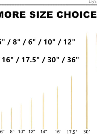 HOPELF 6 inch Natural Bamboo Skewers for BBQ 1/4Appetiser 1/4Fruit 1/4Cocktail 1/4Kabob 1/4Chocolate Fountain 1/4Grilling 1/4Barbecue 1/4Kitchen 1/4Crafting and Party. 脦娄=4mm, More Size Choices 8 inch/10 inch/12 inch/14 inch/16 inch/30 inch(100 PCS)