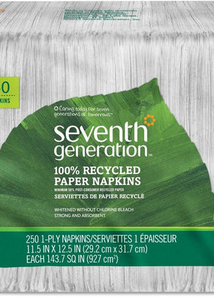 Seventh Generation 1-ply White Napkins - 250 Count Package