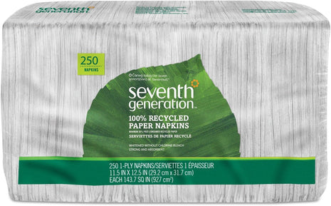 Seventh Generation 1-ply White Napkins - 250 Count Package