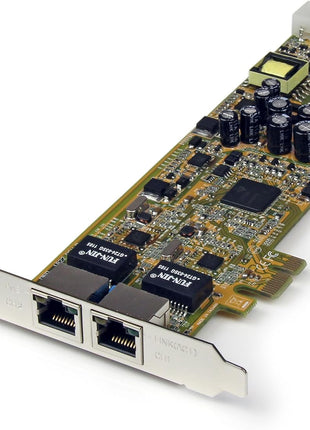 StarTech.com Dual Port PCI Express Gigabit Ethernet Network Card Adapter - 2 Port PCIe NIC 10/100/100 Server Adapter with PoE PSE , TAA (ST2000PEXPSE)