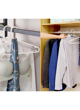 Byomostor Black Plastic Hangers 50 Pack, Light Weight Durable Clothes Hangers G-Shape Standard Size Non-Slip Coat Hanger Adult Clothes Hangers for Laundry & Everyday Use -Slim & Space Saving
