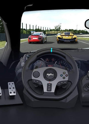 PXN Racing Wheel - Steering Wheel V9 Driving Wheel 270°/ 900° Degree Vibration Gaming Steering Wheel with Shifter and Pedal for PS4, PC, PS3, Xbox Series X|S, Xbox One(V9)
