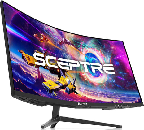 Sceptre 30-inch Curved Gaming Monitor 21:9 2560x1080 Ultra Wide/ Slim HDMI DisplayPort up to 200Hz Build-in Speakers, Metal Black (C305B-200UN1) | 30 Va 1800r Curved 2560x1080 Panel, Up to 200hz, 3×hdmi Plus Displayport, 2×3w Speakers, 5ms, Vesa 75x75