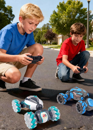 PREPOP Gesture Sensing RC Stunt Car, Birthday for Age 6 7 8-12 13+ Year Old Boys - Cool Toys for Kids, Hand Controlled Remote Control Twist Vehicle with Lights & Music, 4WD Rotating