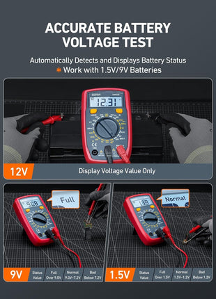 AstroAI Digital Multimeter Tester 2000 Counts with DC AC Voltmeter and Ohm Volt Amp Meter; Measures Voltage, Current, Resistance, Continuity and Diode, Blue