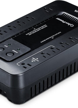 CyberPower EC750GTAA Ecologic UPS Battery Backup and Surge Protector, 750VA/450W, 12 Outlets, ECO Mode, Compact Uninterruptible Power Supply, TAA Certified