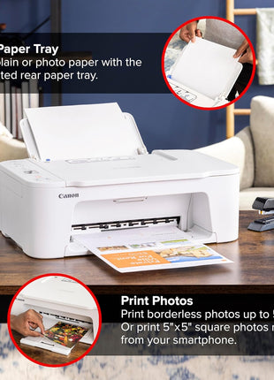 Canon PIXMA TS3720 Wireless All-in-One Printer for Basic Home Printing, White
